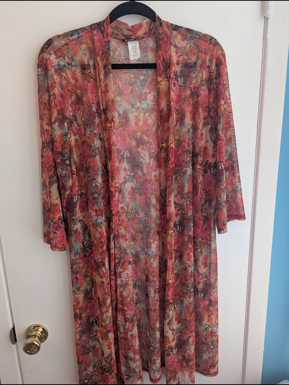 Sheer Floral Duster